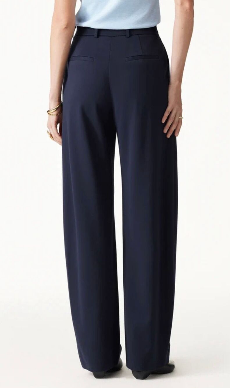 Talbots Navy Blue Pleat Front Wool Dress Pants Women’s Size 16 NEW - Picture 3 of 6